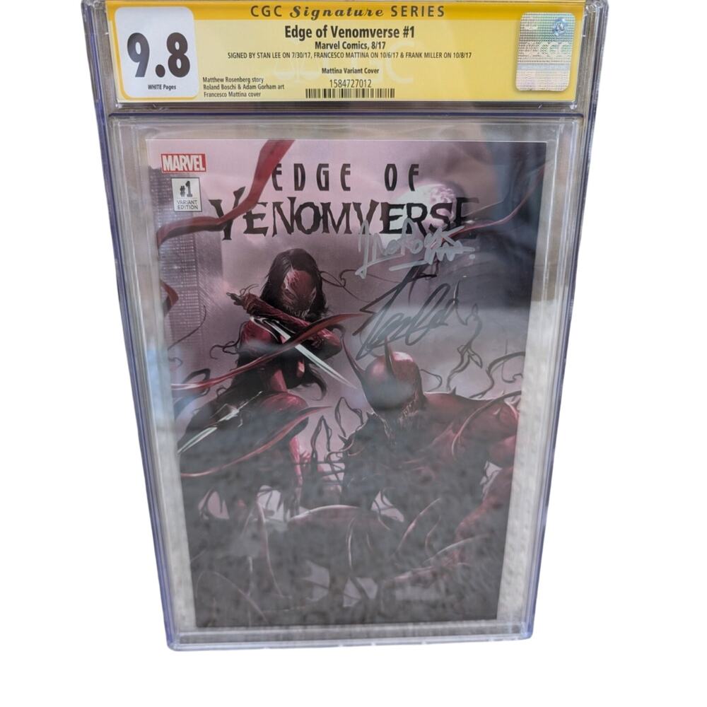 Edge Of Venomverse #1 CGC 9.8 Signed by Stan Lee Francesco and Frank Miller